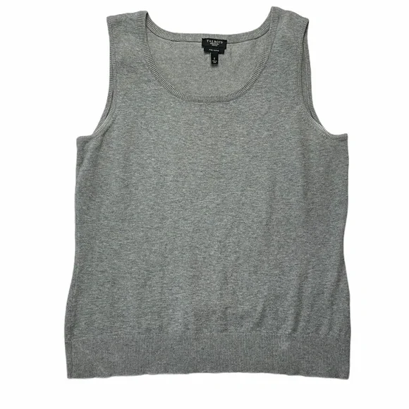 Vintage | Grey Cotton Blend Crew Neck Basic Knit Sweater Vest S - Picture 2 of 9